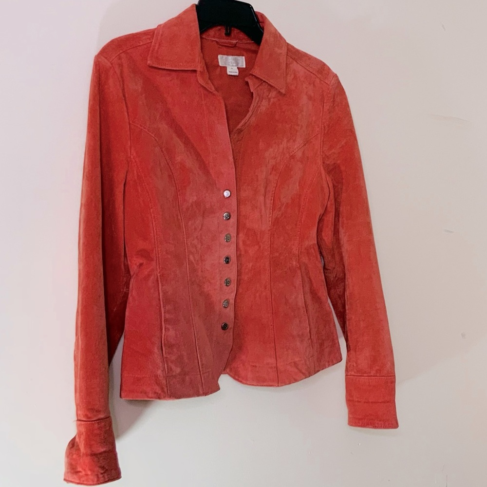 Christopher & Banks Coral Suede Jacket Blazer